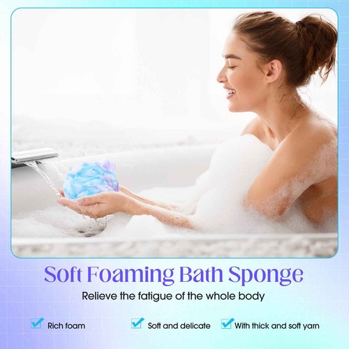 Sunnyray 100 Pcs Loofahs Bulk Bath Sponge Shower Luffas Exfoliating Body Scrubber Packs Soft Mesh Loofahs Balls Travel Cleaning Wash Puff Bathing Accessories for Women Men, 20g (Mixedcolor)