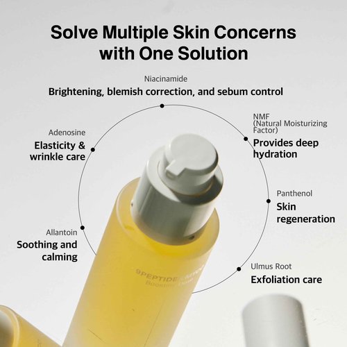 NURICLE 9PEPTIDES MYCO Boosting Dose 30ml (1.014 fl.oz) - 1st Step Hydrating Anti-Aging Booster for boosting skin condition 2x | Korean Peptide Serum with Reishi, Snow Mushroom & Niacinamide