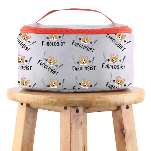 JYTAPP Furologist Funny Puppy Stylist Cute Dog Groomer Cosmetic Bag Dog Groomer Survival Kit Zipper Pouch Pet Grooming Gifts (cosmetic organizer bag)