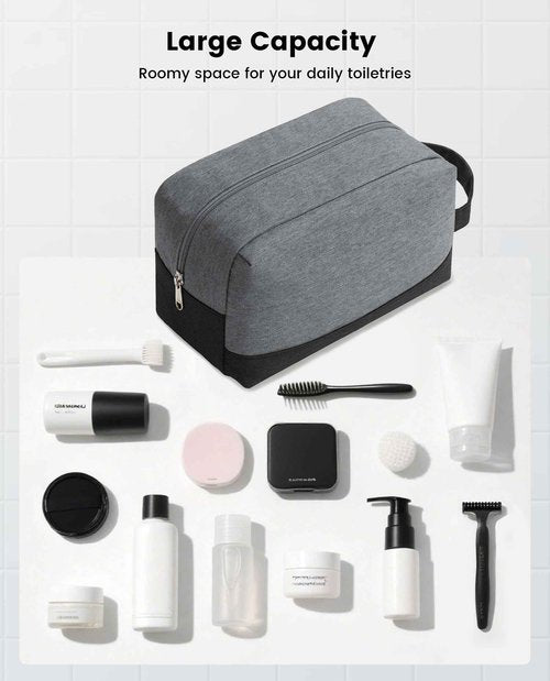 Vorspack Travel Toiletry Bag - Water Resistant Toiletry Bag for Men Travel Bag for Toiletries, Accessories - Black