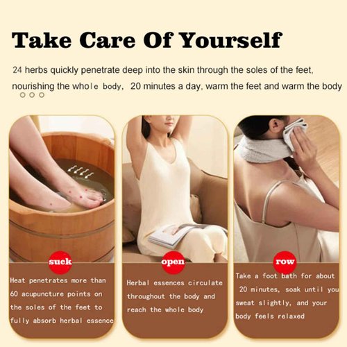 30 Pack Herbal Foot Soak Bags -Natural Ginger Mugwort Foot Detox Soak ,Body care herbal package Soothes Tired ,Chinese Herbal Foot Bath Spa Gift for Men & Women艾草生姜中药泡脚包 (32 Ounce (Pack of 1), 24)