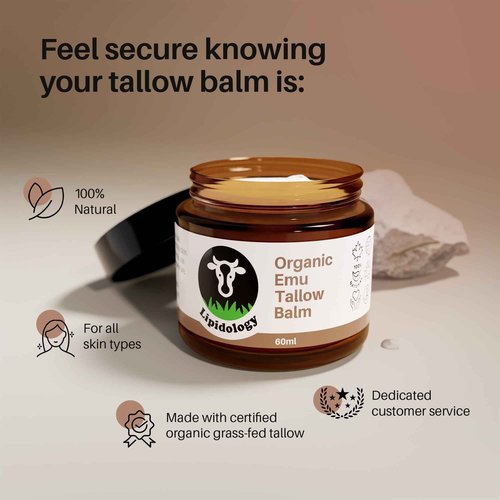 Organic Emu Tallow Balm, Unscented, 60 ml