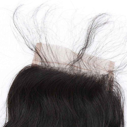 Sent Hair Remy Human Hair 4x4 Loose Deep Wave Lace Closure Human Virgin Hair Piece Free Part with Baby Hair Natural Color 18"