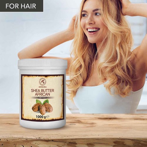 AROMATIKA Shea Butter Refined 35.3 Oz (1000g) - 100% Pure Shea Butter for Body Care - Hair - Face - Body Butter - Butyrospermum Parkii