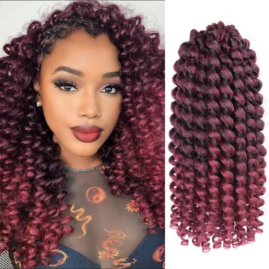 Wand Curl Crochet Hair Extensions 3Packs Curly Synthetic Jamaican Bounce Crochet Hair 12Inch Shoulder Length #TBUG 18Strands/Pack 80Roots Crochet Hair Extensions for Women