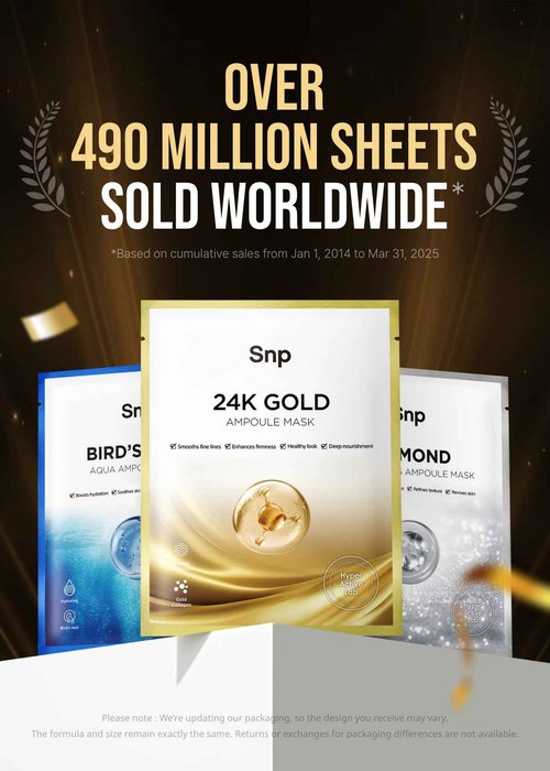 SNP 1000mg Collagen + 24K Gold Ampoule Sheet Mask | Collagen Face Masks Skincare | Tightening, Hydrating, and Nourishing | Korean Skin Care | Overnight Face Masks | Moisturizing Face Mask | 10 Sheets