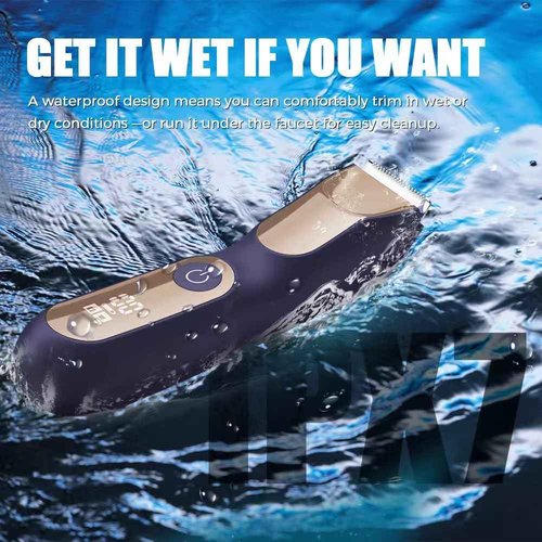 TEENOVA Body Hair Trimmer Shavers for Men Electric Mens Groin Hair Groomer Remover, Body Razor with Charging Cradle, Clippers for Pubic, Ball, Wet & Dry Use & Nick - Free(Purple)