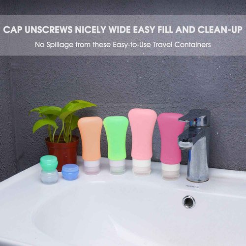 20 Pack Travel Bottles, 3oz & 2oz Leak Proof Toiletries, Perfect for Business & Personal Travel, Fun Outdoors Silicone 20 Pieces
