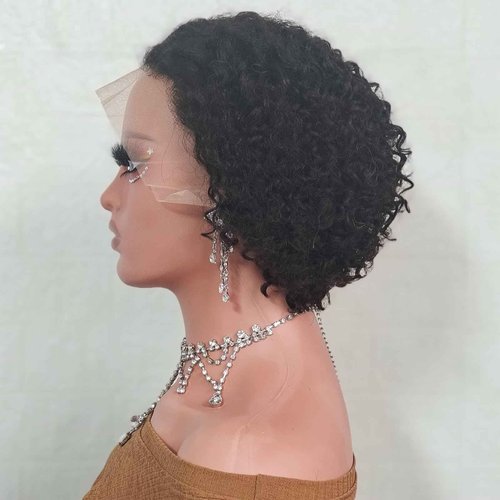 Adette 13x4 Lace Frontal Wig Water Wave Human Hair Wigs for Black Women Ear To Ear Lace Front Wigs Natral Black Color (12 Inch)