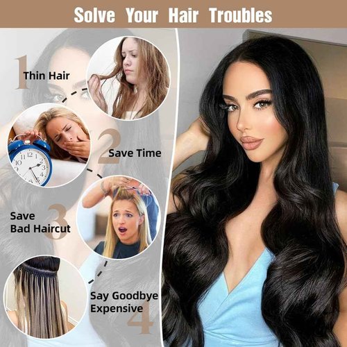 7Pcs Clip in Hair Extensions Real Human Hair, 12 Inch 80g P16/22 Light Blonde Highlighted Golden Blonde Soft Real Human Hair Extensions Clip ins, Double Weft Hair Extensions Real Human Hair for Women