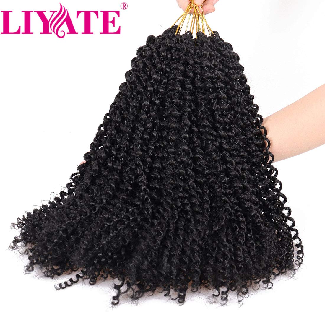 Passion Twist Hair 14 Inch Water Wave Crochet Hair for Women Curly Bohemian Braiding Hair Extensions Crochet Braids 7 Packs 1B