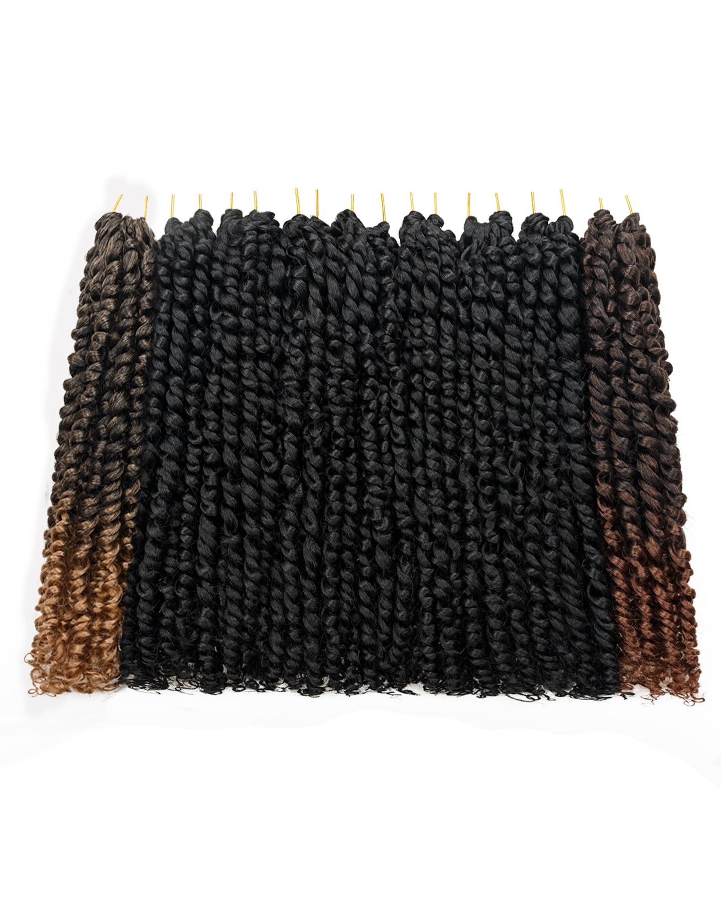 14 Inches 8 Packs Passion Twist Crochet Hair-Mixed Color Combo Pack(6 packs 1B+1 pack T1B/27+1 pack T1B/30),Pre-twisted Pre Looped Braided Hair Extensions For Black Women(14"-8 Packs,1B+T27+T30)