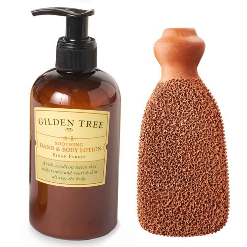 2-Sided Foot Scrubber & Soothing Hand & Body Lotion Bundle