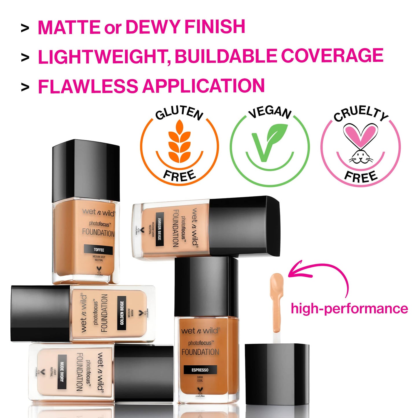 wet n wild Photo Focus Matte Liquid Foundation, Cocoa, Vegan & Cruelty-Free