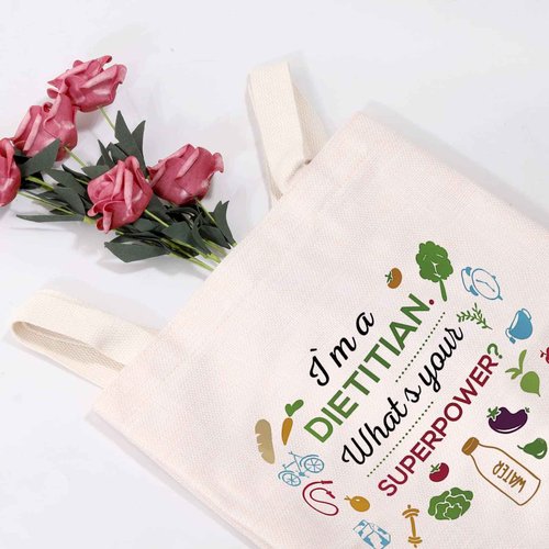 MEIKIUP Dietitian Cosmetic Makeup Bag Nutritionist Gift RD Registered Dietitian Gifts Dietitian Graduation Gift Travel Makeup Bag (DietitianSuperToteBag)