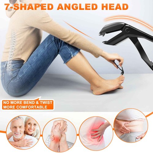 Toenail Clippers for Seniors Thick Toenails, Wide Jaw Opening Large Toe Nail Clippers for Men Thick Nails, Angled Head ErgonomIc Nail Clippers with Catcher, Slanted Curved Ingrown Toenail Clippers