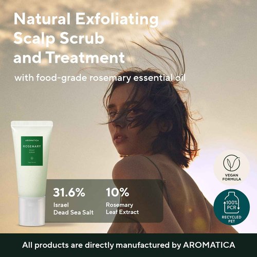 AROMATICA Rosemary Root Enhancer And Scalp Scrub Korean Hair Care Set - Rosemary Water Spray and Scalp Exfoliator for Dry Scalp Treatment, Refresh Your Hair with Rosemary Oil Scalp Care, Holiday gifts