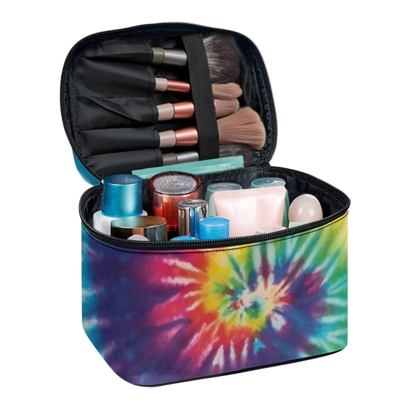 JoyLamoria Tie Dye Print Toiletry Bag Lightweight Cosmetic Bag Women Girls Makeup Case Pouch