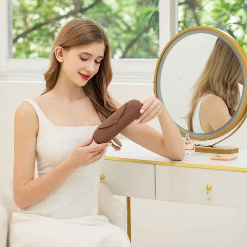 JASAQE Silicone Makeup Brush Holder, Large Travel Makeup Brush Case, Soft Portable Cosmetic Face Brushes Holder