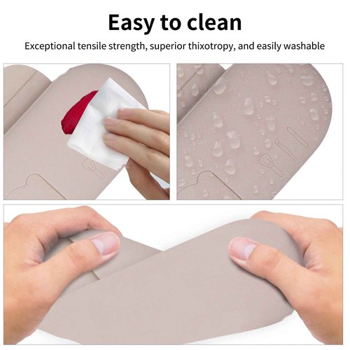 DivaDwell Depot Silicone Makeup Brush Holder with Cleaning Pad - Travel Brush Organizer Case, Magnetic Closure Waterproof Cosmetic Bag for Easy Storage & On-the-Go Cleaning (9.05 Inch)