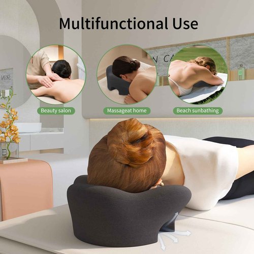 UTJZIB Massage Pillow Face Down - Headrest Face Pillow for Bed, After Post-Eye & BBL Surgery Recovery, Beach Tanning, Stomach Sleeping, Face Cradle Prone Sleepers.
