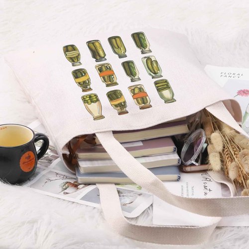 G2TUP Pickle Gift Pickle Lover Tote Bag Canned Pickles Handbag Pickled Food Enthusiasts Gift Canning Enthusiasts Gifts