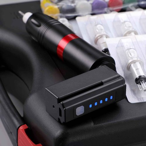 HAWINK Tattoo Pen Kit Rotary Gun Machine with Tattoo Power Supply 20Pcs Cartridge 7 inks 154KITP199-1