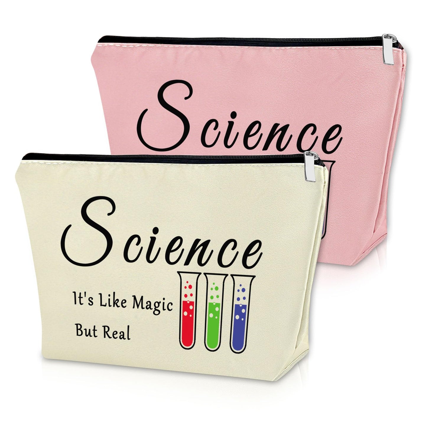 Sazuwu 2PCS Science Gifts for Women Makeup Bag Science Themed Gifts for Teachers Medical Laboratory Scientist Gifts Cosmetic Bag Science Lovers Gifts Ideas Graduation Birthday Christmas Gifts