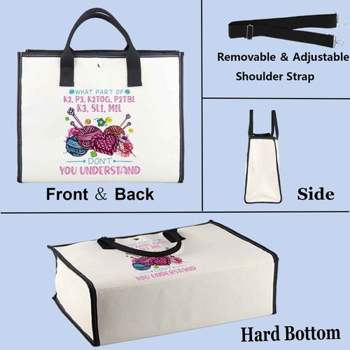 WZMPA Funny Knitting Cosmetic Bag Yarn Collector Gift What Part Don't You Understand Makeup Zipper Pouch Bag Knitter Merchandise (Don't Understand-TB)