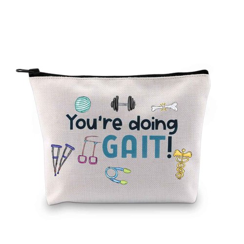 GJTIM PT Gift Physiotherapy Gift Physical Therapy Zipper Pouch Physical Therapist Graduation Gift You’re Doing Gait Makeup Bag (Doing Gait Bag)