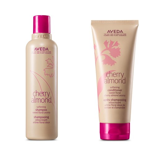 Aveda Cherry Almond Softening Shampoo & Conditioner Duo for Normal to Dry Hair | with Coconut Oil & Shea Butter | Silicone Free | 8.5 Fl Oz
