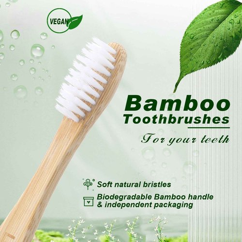 Sieral 120 Pcs Bamboo Toothbrushes Bulk Soft Bristle Individually Wrapped Travel Toothbrush Natural Wooden Tooth Brush for Homeless Kid Adult Home Travel Use, 7.5 Inch, 12 Colors (Letter)