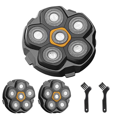 SEKINININT 6D Magnetic Replacement Shaving Heads 2PCS Washable for Bald Men's Electric Razors