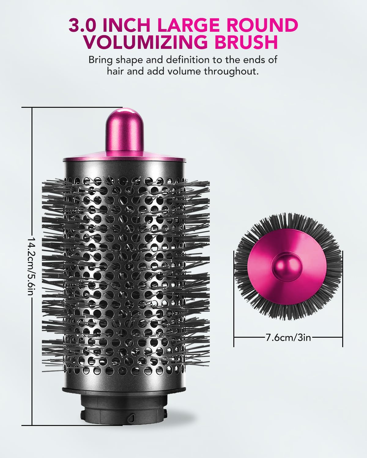 Upgrade Large Round Volumizing Brush for Dyson Airwrap Styler HS01/HS05, Big Round Brush Volumizer Attachment for Smooth Hair,Volumizing and Curly Styling