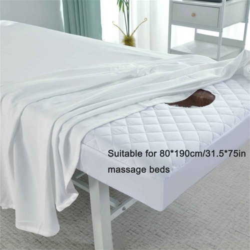 MWNAGO Waterproof Massage Table Fitted Sheet with Face Hole, Spa Bed Cover Sheets Suitable for Beauty, Spa 31.5 * 75 in