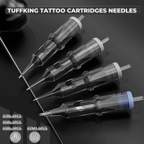 Tuffking Tattoo Machine Kit Rotary Wireless Tattoo Pen Kit with 20pcs Extra Smooth Cartridge Needles Practice Skin Supplies for Beginners & Professional Artists