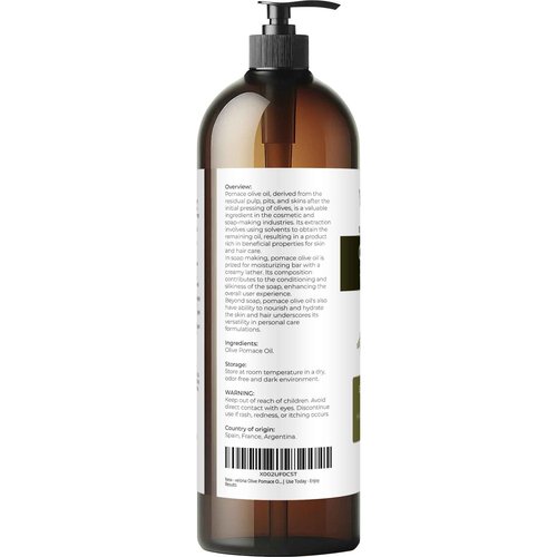 velona Olive Pomace Oil 32 Fl Oz | 100% Pure and Natural Carrier Oil | Refined | Skin, Hair, Body & Face Moisturizing | Use Today - Enjoy Results.