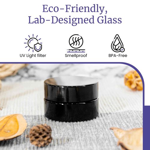 Infinity Jars 15 Ml (.5 fl OZ) Glass Lotion Container with Lid, Refillable UV Cosmetic Jar for Creams, DIY, Travel, Body Butter | Small Wide Mouth Empty Lotion Jar, Airtight Cosmetic Container Pack 3