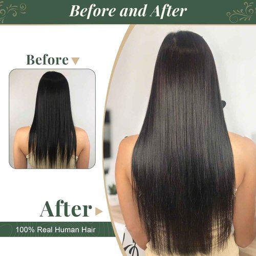 Missme Tape in Hair Extensions Human Hair 16 inch 20 Pcs 40g #1B Natural Black Tape ins Human Hair Extensions Remy Hair Skin Weft Seamless Invisible Silky Straight Thick Ends Add Length