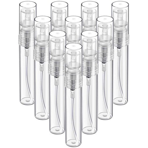Fandamei Mini Spray Bottle, 10 Pack 5ml Mini Plastic Spray Bottle Empty, Fine Mist Refillable Mini Perfume Bottle, Perfume Atomizer, Small Sample Containers, Plastic Portable Travel Bottle, Clear