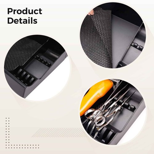 Stylist Tool Box Organizer, Hair Accessory Organizer, Salon Hair Clipper, Professional Hair Clipper Workstation, Holds 3 Trimmers, Multi-Compartment Design, with Scissor Slot (Black)