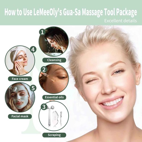 LeMeeOly 2Pcs Gua Sha Facial Tools Stainless Steel, Detailer GuaSha Set for Face Neck, Natural Skin Care Metal Gua Sha Lymphatic Drainage Face Massage Tool, Gift for Women (Detail Guasha Set)