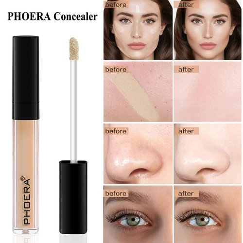 PHOERA Foundation,PHOERA Concealer,PHOERA Makeup Foundation Full Coverage, 3 Pcs Cream Contour Stick Makeup Kit, Shades with Highlighter Stick, Blush Stick and Bronzer Contour Stick