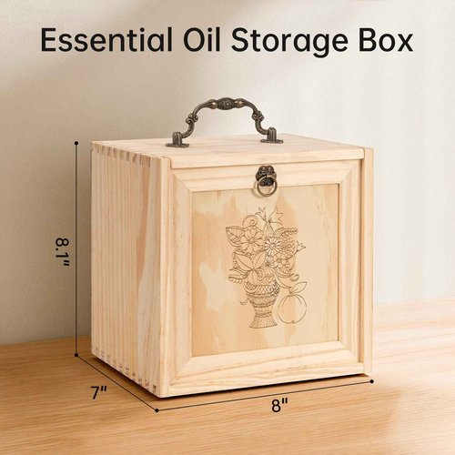 TORIBIO Essential Oil Storage Holder Organizer for 40 Bottles, Wooden Essential Oils Box Holds 5 10 15 20 30 ml for Young Living & Doterra Bottles