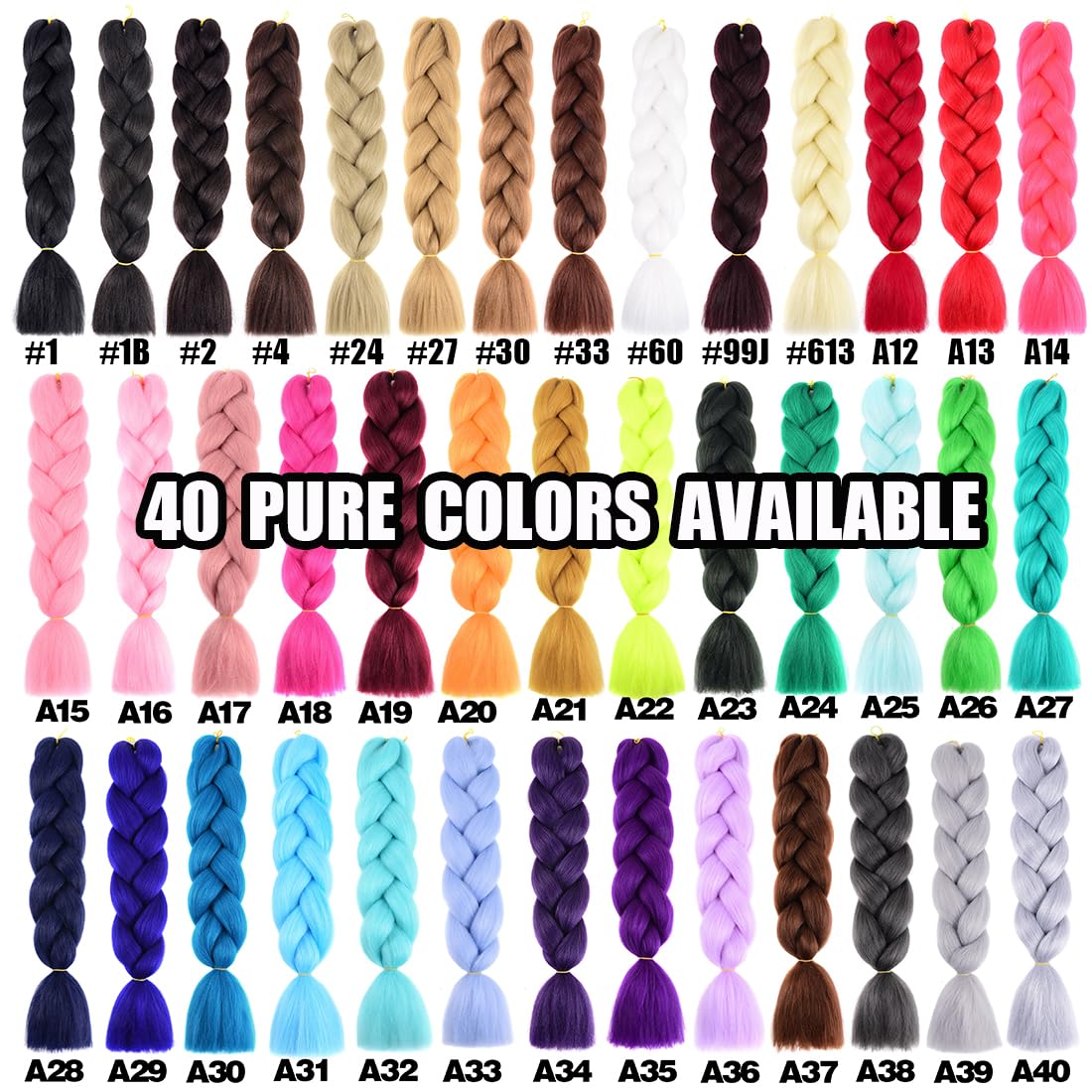 DOREN Jumbo Braids Colorful Hair Extensions for Black Women DIY Crochet Box Braiding with Crochet Hook 100g/pc 3 Pieces/Lot(24 Inch, #33)