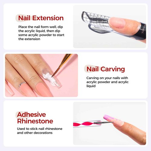 VANSISOS Acrylic Nail Kit for Beginner: Complete Set with 24 Colors Acrylic Powder & Liquid Long Last Durable Quick Dry for Nail Manicure with Nail Drill and Basic Accessories