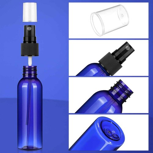 TREEHAC 100 PCS 3.4 oz Plastic Spray Bottles with Fine Mist Nozzles for Essential Oil Travel and Refillable Cosmetic Use(Blue)