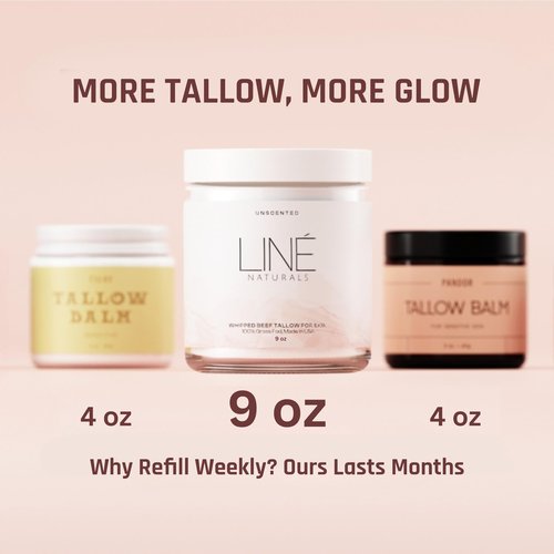 Whipped Organic Grass-Fed Beef Tallow for Skin - 100% Pure, Non-Greasy, Natural Beef Tallow Moisturizer for Face and Body. Honey Beef Tallow Balm – Soothes Sensitive Skin, Absorbs Quickly
