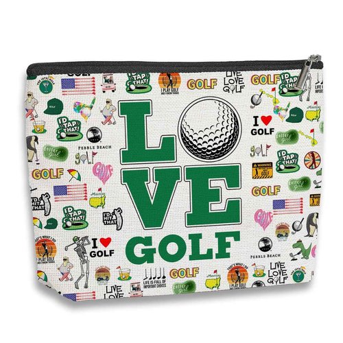 Golf Lovers' Gift: Inspirational Golf Gifts for Him & Her - Makeup Bag Travel Toiletry Organizer with Zipper