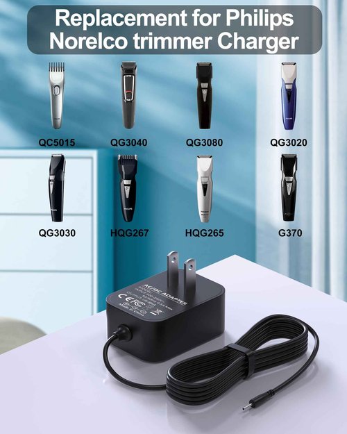 1.6V 80mA Replacement for Philips Norelco Charger Compatible with Philips G370 G250 G270 G290 G380 D350 G390, G470, G480 Grooming System and Beard Hair Trimmer QC5015 QG3080 QG3150 HQG265 HQG265